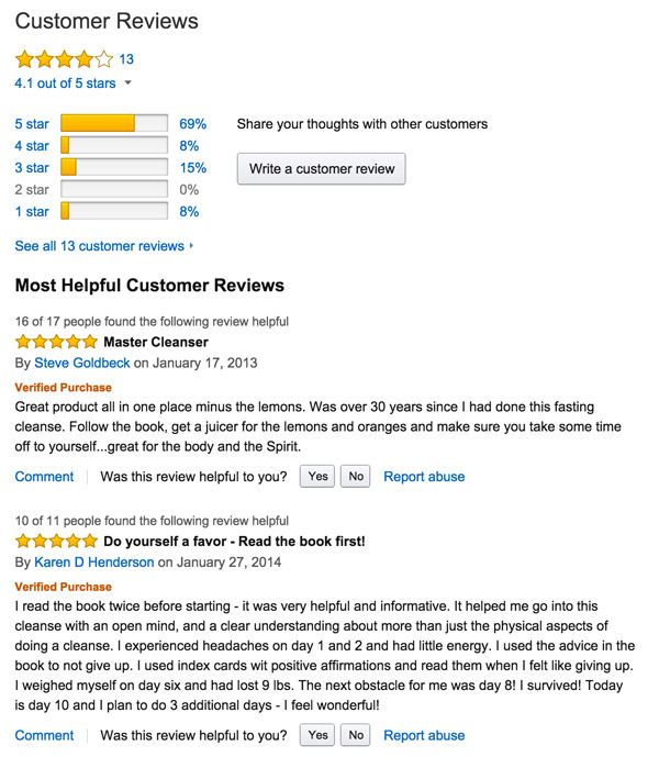 10 Day Master Cleanse Kit Reviews - Amazon